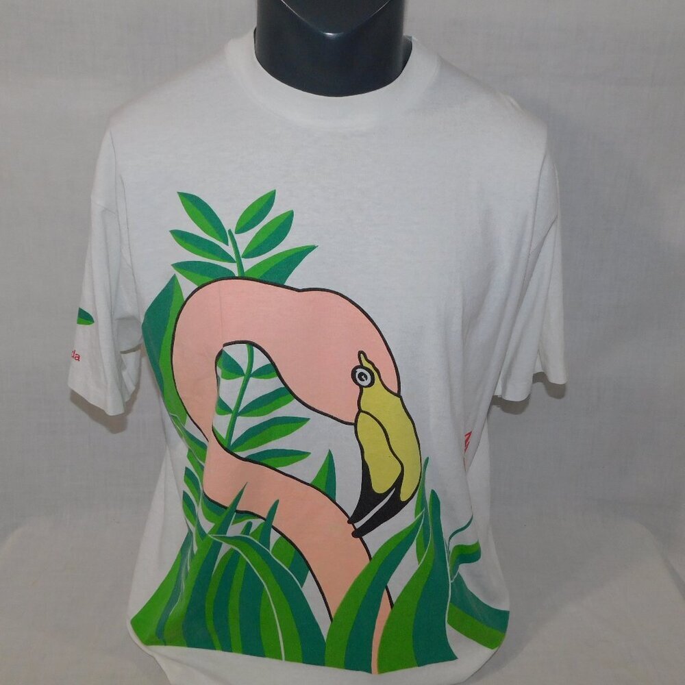Caryn Elliott Air Canada Flamingo Graphic T Shirt Crewneck Retro VTG 90s  Mens X